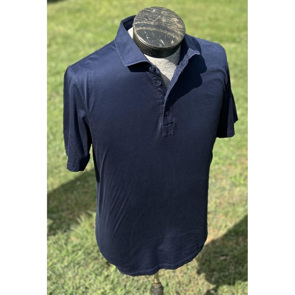 G/Fore Polo Shirt Mens Large Navy Blue Performance Golf Athletic Made Korea Logo - Picture 9 of 14